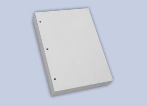 Three hole punched paper